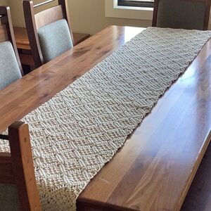 Pottery Barn macrame handwoven table runner